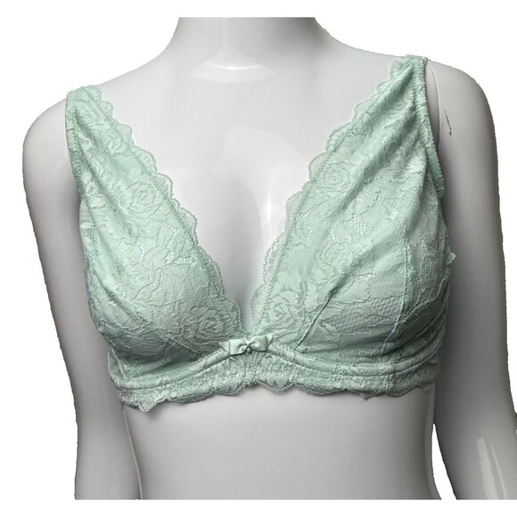 Change Lingerie Pastel Green Lace Bra 32H Sheer Underwire Romantic Boudoir Style - Picture 7 of 7
